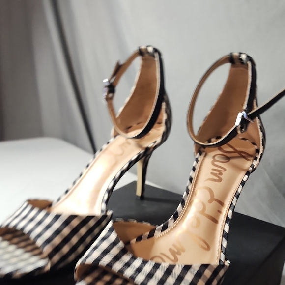 Sam Edelman Gingham Heeled Sandals - Picture 7 of 8